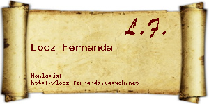 Locz Fernanda névjegykártya